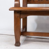 Arts & Crafts Super Quality Teak Hall Bench In the style of Arthur Simpson - Thumbnail 10