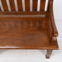 Arts & Crafts Super Quality Teak Hall Bench In the style of Arthur Simpson - Thumbnail 9