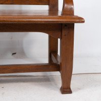 Arts & Crafts Super Quality Teak Hall Bench In the style of Arthur Simpson - Thumbnail 12