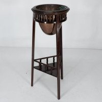 Shapland & Petter. Rare Arts & Crafts Two-tier Mahogany Three-leg Plant Stand - Thumbnail 4