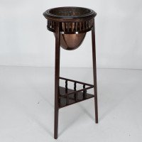 Shapland & Petter. Rare Arts & Crafts Two-tier Mahogany Three-leg Plant Stand - Thumbnail 5