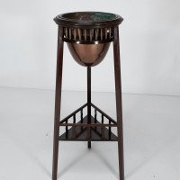 Shapland & Petter. Rare Arts & Crafts Two-tier Mahogany Three-leg Plant Stand - Thumbnail 6