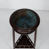 Shapland & Petter. Rare Arts & Crafts Two-tier Mahogany Three-leg Plant Stand - Thumbnail 7