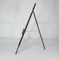 Arts & Crafts folding Oak easel with a carved butterfly flying from a flower - Thumbnail 4