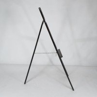 Arts & Crafts folding Oak easel with a carved butterfly flying from a flower - Thumbnail 5