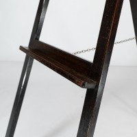 Arts & Crafts folding Oak easel with a carved butterfly flying from a flower - Thumbnail 14