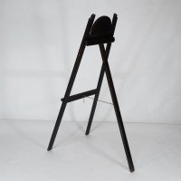 Arts & Crafts folding Oak easel with a carved butterfly flying from a flower - Thumbnail 16