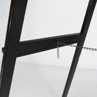 Arts & Crafts folding Oak easel with a carved butterfly flying from a flower - Thumbnail 15