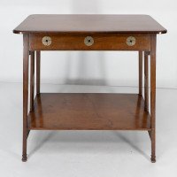 Leonard Wyburd for Liberty & Co., Arts & Crafts Two-tier Mahogany Side Table - Thumbnail 2