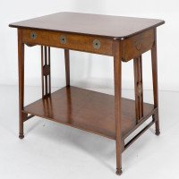 Leonard Wyburd for Liberty & Co., Arts & Crafts Two-tier Mahogany Side Table - Thumbnail 3
