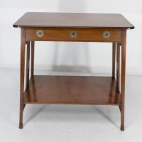 Leonard Wyburd for Liberty & Co., Arts & Crafts Two-tier Mahogany Side Table - Thumbnail 6