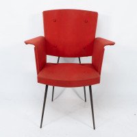 Gio Ponti, Style Of. A Mid-Century Modern Armchair with Roll-over Flat Armrests - Thumbnail 2
