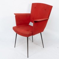 Gio Ponti, Style Of. A Mid-Century Modern Armchair with Roll-over Flat Armrests - Thumbnail 3