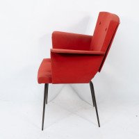 Gio Ponti, Style Of. A Mid-Century Modern Armchair with Roll-over Flat Armrests - Thumbnail 4