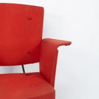 Gio Ponti, Style Of. A Mid-Century Modern Armchair with Roll-over Flat Armrests - Thumbnail 8