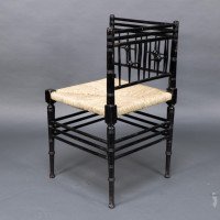 Liberty & Co. Aesthetic Movement ebonized corner armchair from the Argyll suite - Thumbnail 3
