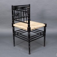 Liberty & Co. Aesthetic Movement ebonized corner armchair from the Argyll suite - Thumbnail 7
