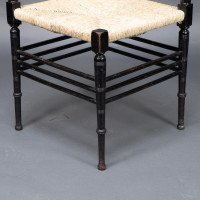 Liberty & Co. Aesthetic Movement ebonized corner armchair from the Argyll suite - Thumbnail 14