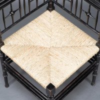Liberty & Co. Aesthetic Movement Ebonised corner Armchair from the Argyll suite - Thumbnail 13