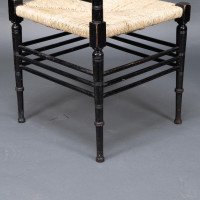 Liberty & Co. Aesthetic Movement ebonized corner armchair from the Argyll suite - Thumbnail 17