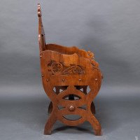 Walford & Donkin. A High Gothic Revival Oak Armchair with Carved & Fretwork Sides - Thumbnail 5