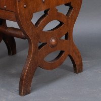 Walford & Donkin. High Gothic Revival Oak Armchair with Carved & Fretwork Sides - Thumbnail 12