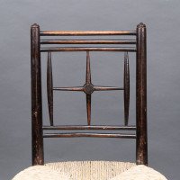 Morris & Co. Ford Madox Brown. Pair of Aesthetic Movement rush seat side chairs Sussex range - Thumbnail 7