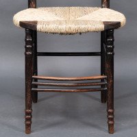 Morris & Co. Ford Madox Brown. Pair of Aesthetic Movement rush seat side chairs Sussex range - Thumbnail 13