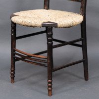 Morris & Co. Ford Madox Brown. Pair of Aesthetic Movement rush seat side chairs Sussex range - Thumbnail 15