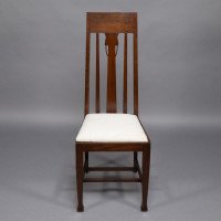 E. A. Taylor Attributed, a Set of Eight Arts & Crafts Glasgow School Oak Dining Chairs - Thumbnail 3
