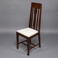 E. A. Taylor Attributed, a Set of Eight Arts & Crafts Glasgow School Oak Dining Chairs - Thumbnail 4