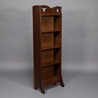 Liberty & Co., a Slim Arts & Crafts Oak Bookcase with Stylised Floral Cut-outs - Thumbnail 2