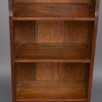 Liberty & Co., a Slim Arts & Crafts Oak Bookcase with Stylised Floral Cut-outs - Thumbnail 11