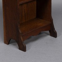 Liberty & Co., a Slim Arts & Crafts Oak Bookcase with Stylised Floral Cut-outs - Thumbnail 15