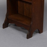 Liberty & Co., a Slim Arts & Crafts Oak Bookcase with Stylised Floral Cut-outs - Thumbnail 17