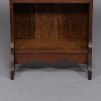 Liberty & Co., a Slim Arts & Crafts Oak Bookcase with Stylised Floral Cut-outs - Thumbnail 16
