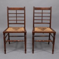 Jas Shoolbred & Co., Aesthetic Movement Pair of Walnut Side or Dining Chairs - Thumbnail 3