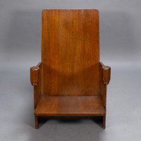 Gerard Rietveld style of. A modernist oak armchair with turned hand rests - Thumbnail 2