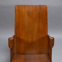Gerard Rietveld style of. A modernist oak armchair with turned hand rests - Thumbnail 6