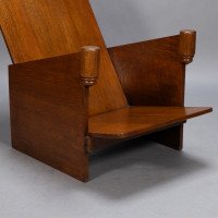 Gerard Rietveld style of. A modernist oak armchair with turned hand rests - Thumbnail 8