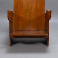Gerard Rietveld style of. A modernist oak armchair with turned hand rests - Thumbnail 9