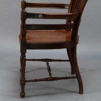 E. W. Godwin, attributed. For James Peddle or Smee. A Tall Back Serpentine Shape Walnut Armchair - Thumbnail 11