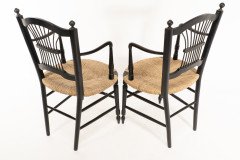 Dante Rossetti for Morris & Co., A Pair of Rush Seated Armchairs - Thumbnail 4