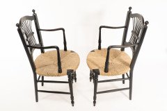 Dante Rossetti for Morris & Co., A Pair of Rush Seated Armchairs - Thumbnail 6