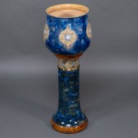Royal Doulton. A Perfect Pair of Jardinieres on Matching Stands - Thumbnail 3