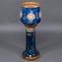 Royal Doulton. A Perfect Pair of Jardinieres on Matching Stands - Thumbnail 10
