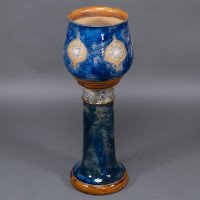 Royal Doulton. A Perfect Pair of Jardinieres on Matching Stands - Thumbnail 11