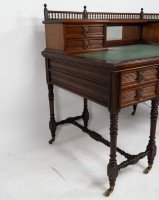 Bruce Talbert, Style of. By Gillow & Co., Aesthetic Oak Knee Hole Desk - Thumbnail 2