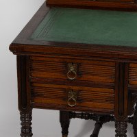 Bruce Talbert, Style of. By Gillow & Co., Aesthetic Oak Knee Hole Desk - Thumbnail 12