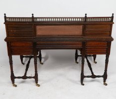 Bruce Talbert, Style of. By Gillow & Co., Aesthetic Oak Knee Hole Desk - Thumbnail 17